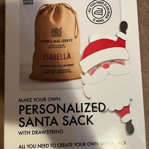 NWT Personalized Santa Sack w/ Drawstring